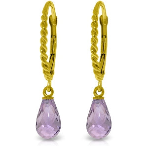 3 Carat 14K Solid Yellow Gold Athena Amethyst Earrings