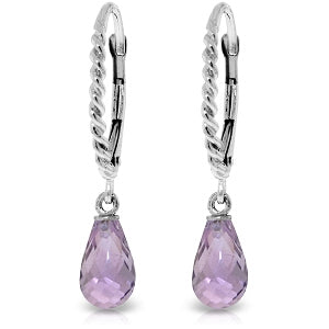 3 Carat 14K Solid White Gold Side Effects Amethyst Earrings