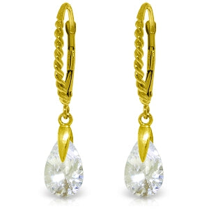 4.5 Carat 14K Solid Yellow Gold Diva Cubic Zirconia Earrings