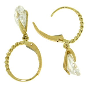 4.5 Carat 14K Solid Yellow Gold Diva Cubic Zirconia Earrings