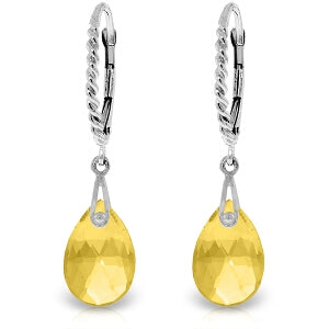 6 Carat 14K Solid White Gold Sunlight In Rmeileh Citrine Earrings