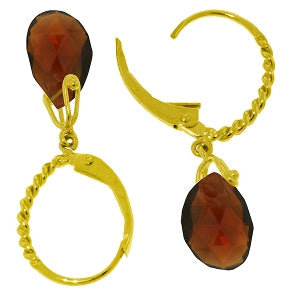 6 Carat 14K Solid Yellow Gold Aphrodite Garnet Earrings