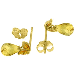 3.4 Carat 14K Solid Yellow Gold House Of Fun Citrine Earrings