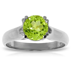 1.1 Carat 14K Solid White Gold Let Your Imagination Peridot Ring