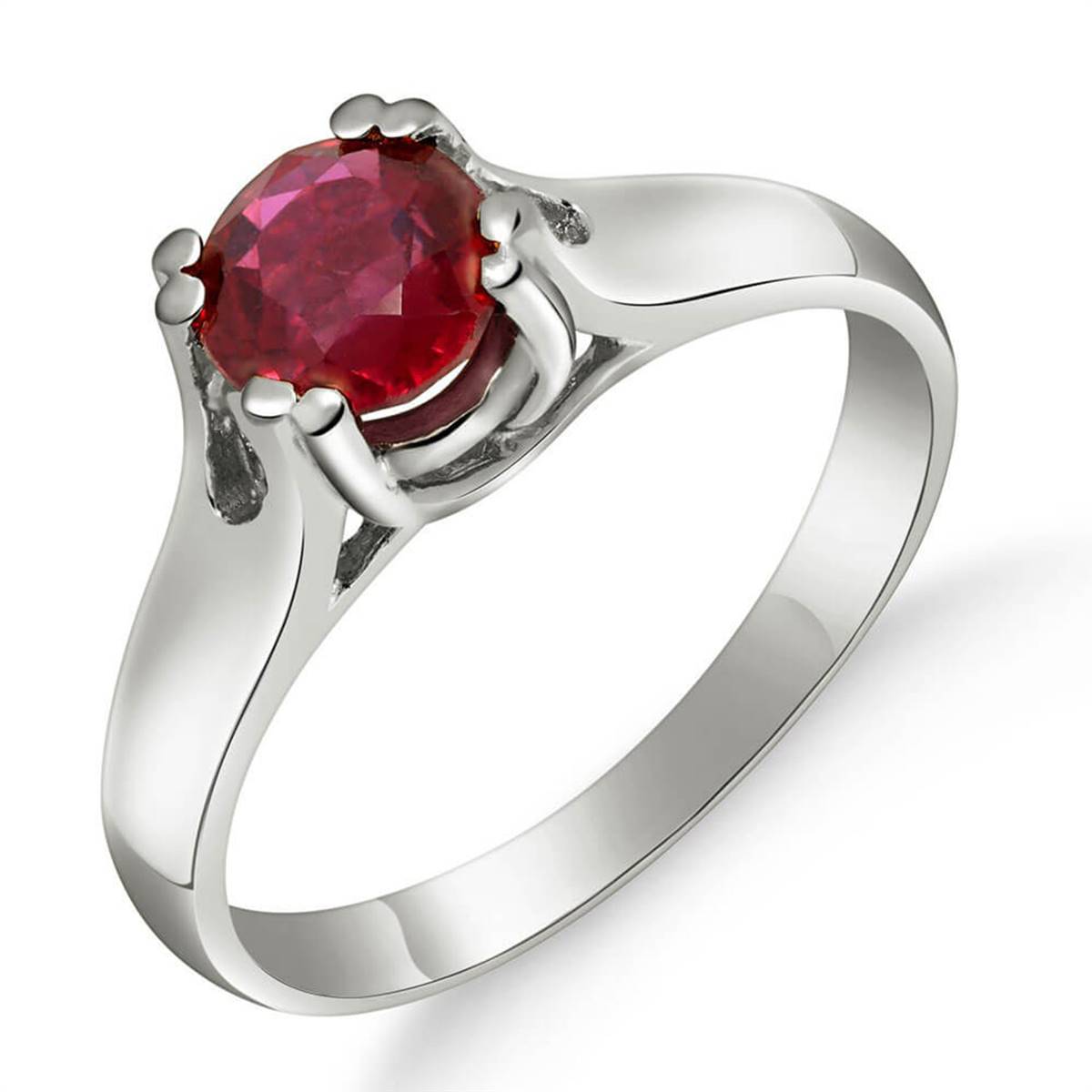 1.35 Carat 14K Solid White Gold Closer Than Close Ruby Ring