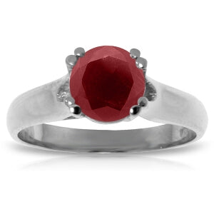 1.35 Carat 14K Solid White Gold Closer Than Close Ruby Ring