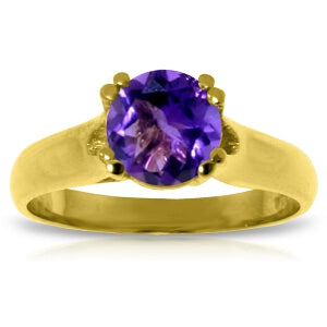 1.1 Carat 14K Solid Yellow Gold Better To Be Ready Amethyst Ring