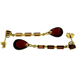 8.6 Carat 14K Solid Yellow Gold Boheme Garnet Earrings