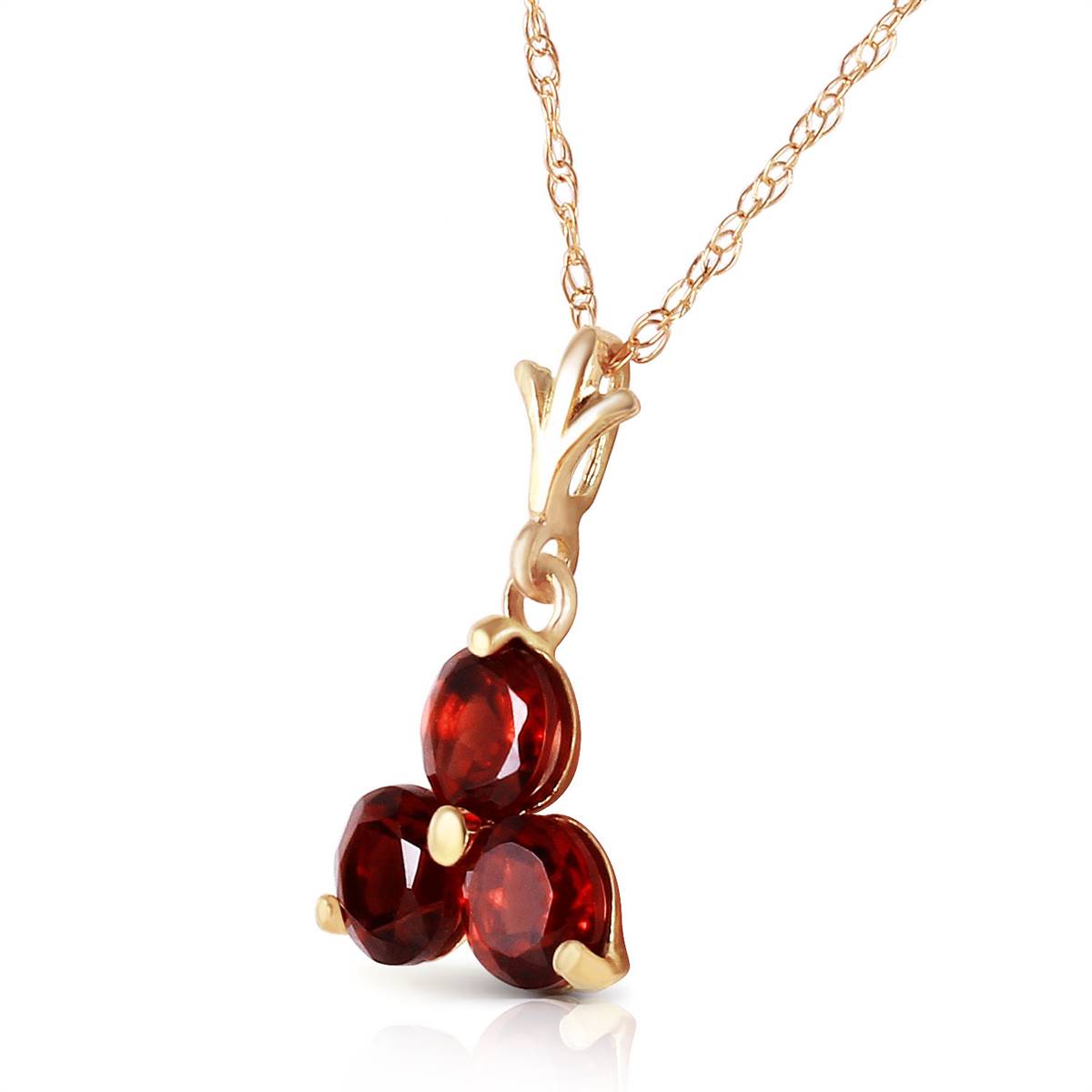 0.75 Carat 14K Solid Yellow Gold Have Your Cake Garnet Necklace