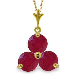 0.75 Carat 14K Solid Yellow Gold Heartbeat Ruby Necklace