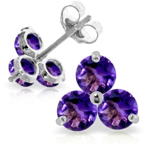 1.5 Carat 14K Solid White Gold Give Me Hope Amethyst Earrings
