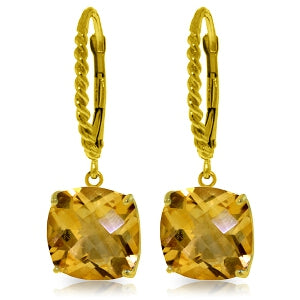 7.2 Carat 14K Solid Yellow Gold Dakota Citrine Earrings