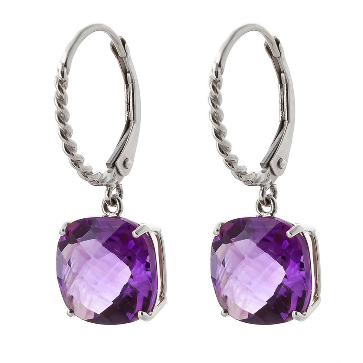 7.2 Carat 14K Solid White Gold Valentina Amethyst Earrings