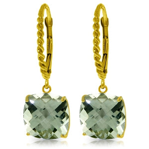 7.2 Carat 14K Solid Yellow Gold Dakota Green Amethyst Earrings