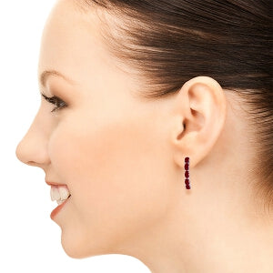 2.5 Carat 14K Solid White Gold Earrings Natural Ruby