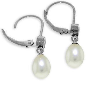 8.03 Carat 14K Solid White Gold No More Hiding Pearl Diamond Earrings
