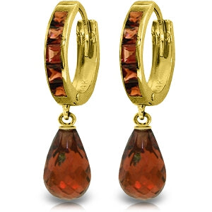 5.35 Carat 14K Solid Yellow Gold Olympia Garnet Earrings