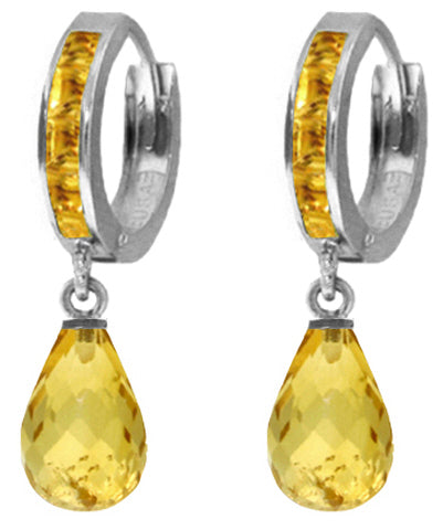 5.35 Carat 14K Solid Yellow Gold Olympia Citrine Earrings