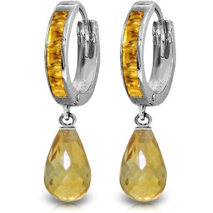 5.35 Carat 14K Solid White Gold Old Is New Citrine Earrings