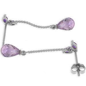 3.4 Carat 14K Solid White Gold Assumptions Amethyst Earrings