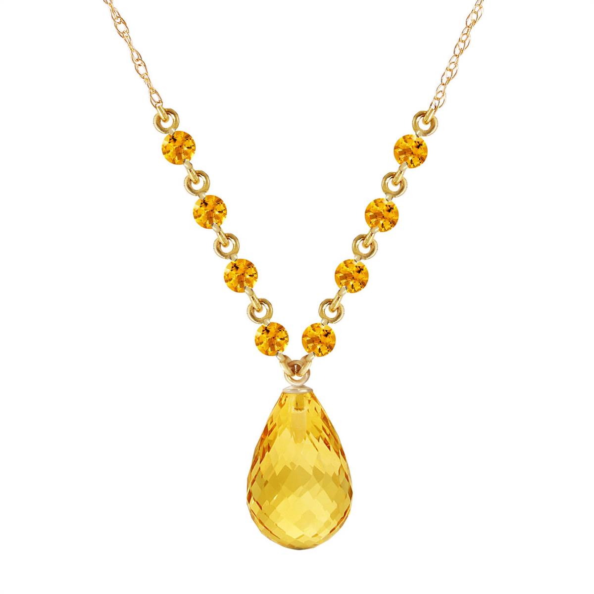 11.5 Carat 14K Solid Yellow Gold Impossible Otherwise Citrine Necklace