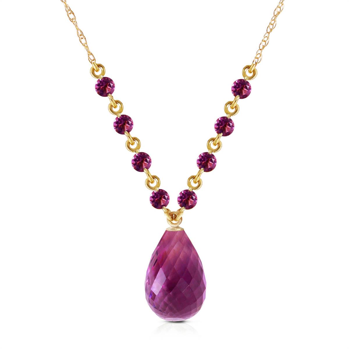 11.5 Carat 14K Solid Yellow Gold This Is Right Amethyst Necklace