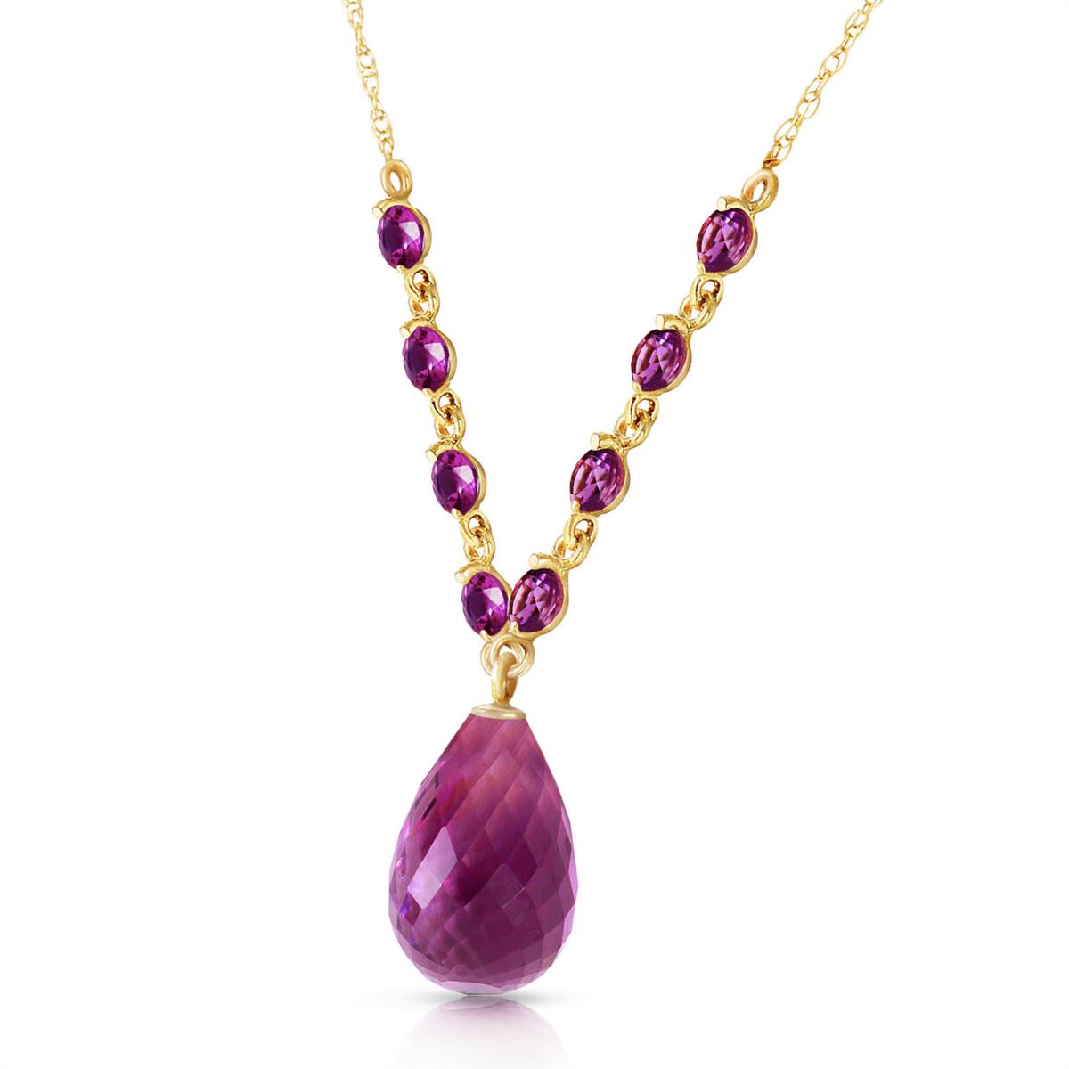 11.5 Carat 14K Solid Yellow Gold This Is Right Amethyst Necklace
