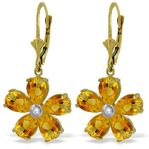 4.43 Carat 14K Solid Yellow Gold Pastoral Citrine Earrings