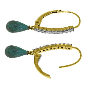 6.9 Carat 14K Solid Yellow Gold Louiseanne Emerald Diamond Earrings