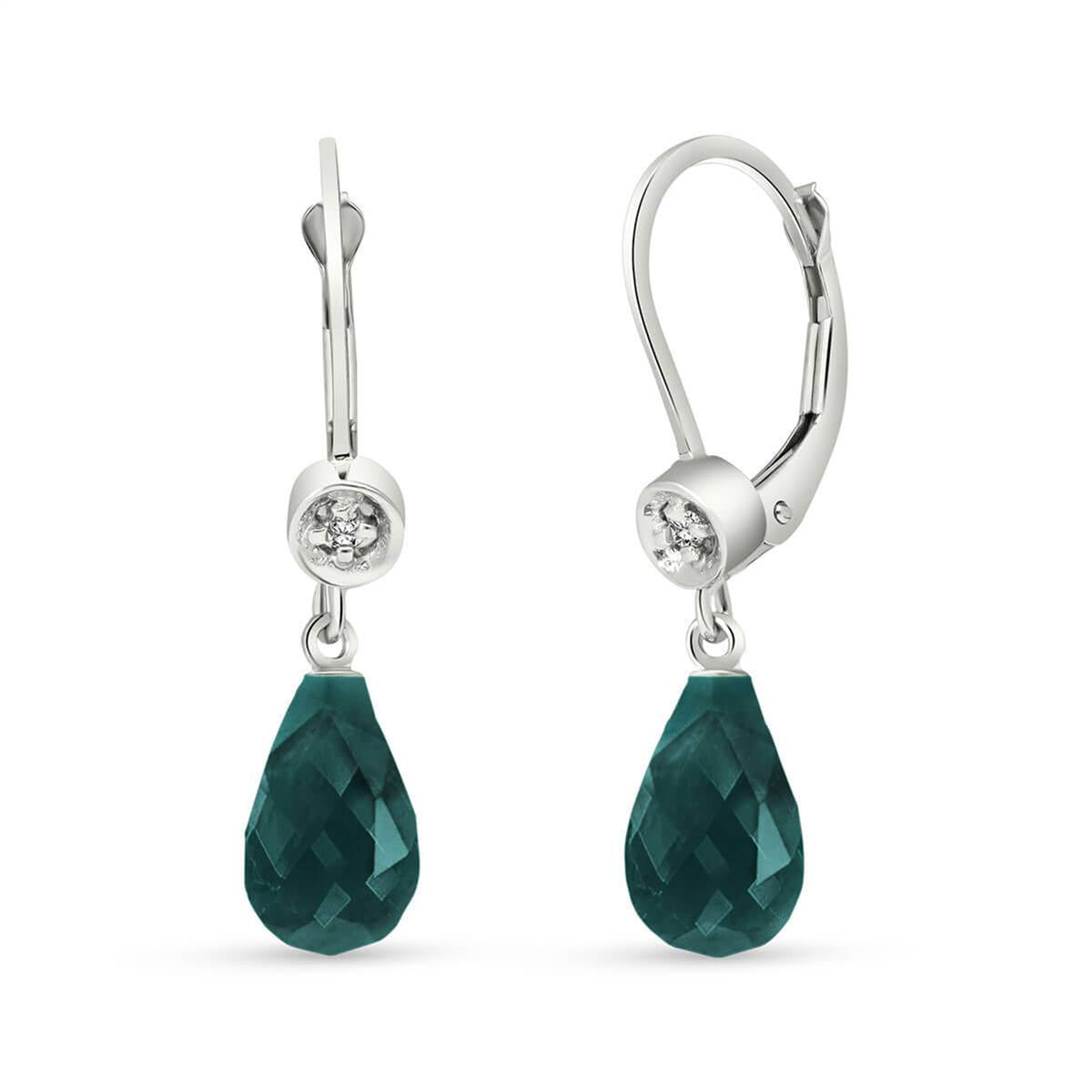 6.63 Carat 14K Solid White Gold I'm On Your Side Emerald Diamond Earrings