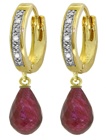 6.64 Carat 14K Solid White Gold Forefront Ruby Diamond Earrings