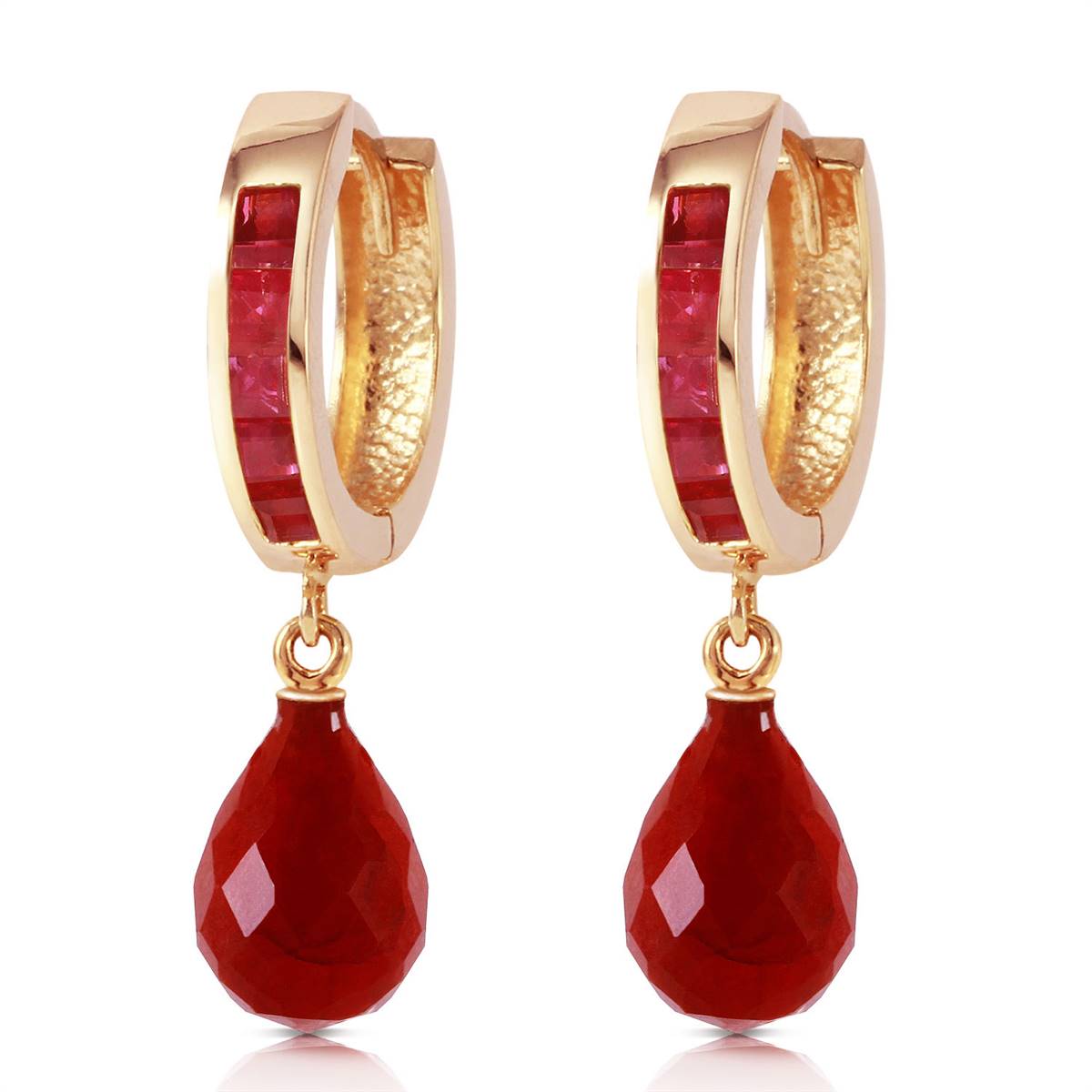 7.8 Carat 14K Solid Yellow Gold Olympia Ruby Earrings