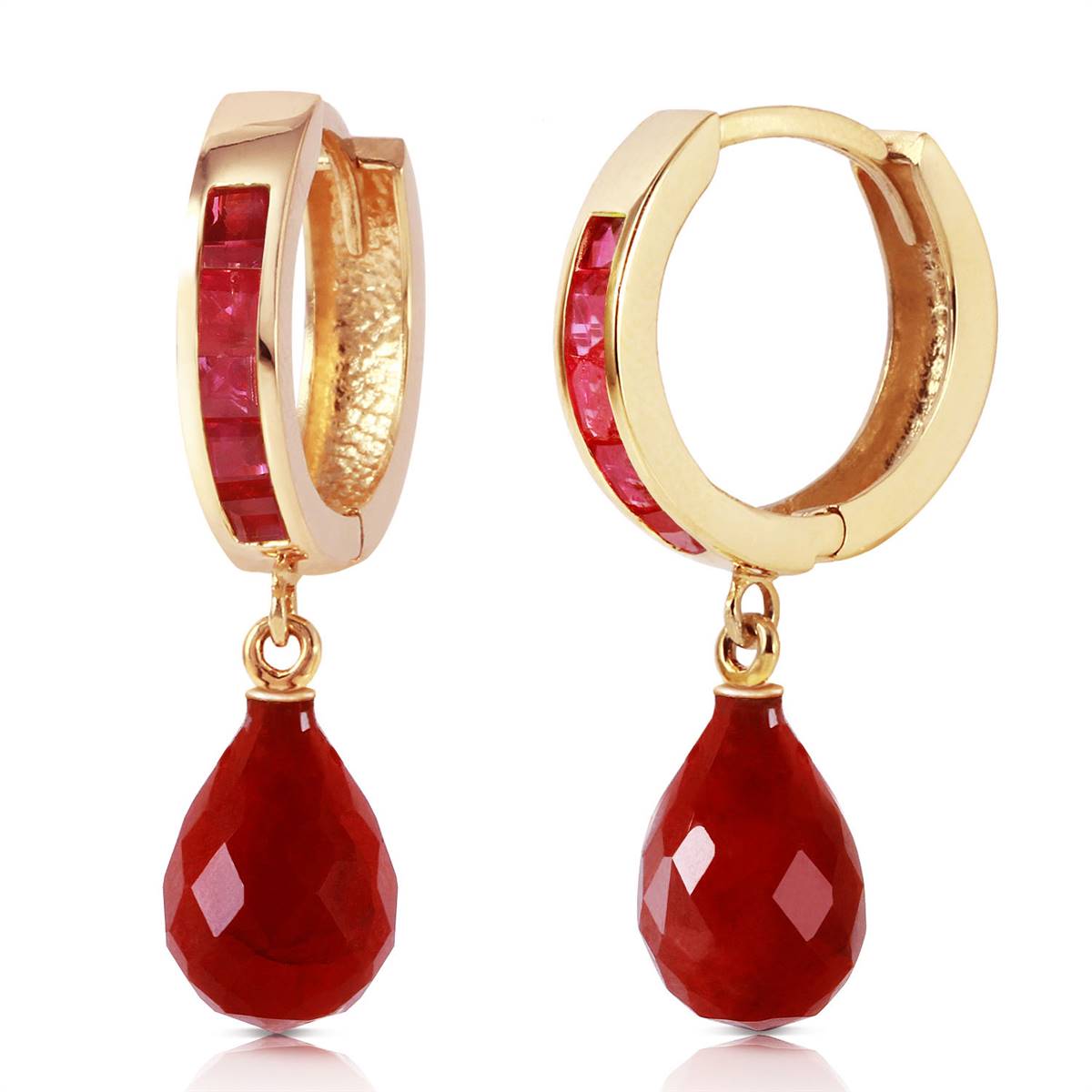 7.8 Carat 14K Solid Yellow Gold Olympia Ruby Earrings