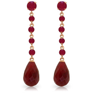 31.6 Carat 14K Solid Rose Gold Ruby Drop Earrings