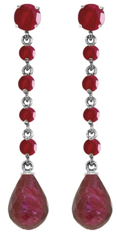 31.6 Carat 14K Solid Rose Gold Ruby Drop Earrings