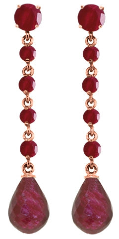31.6 Carat 14K Solid White Gold Red Daylight Ruby Earrings