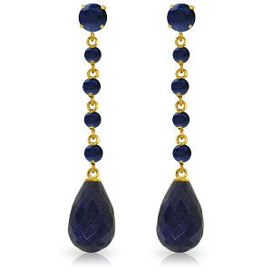 31.6 Carat 14K Solid Yellow Gold New View Sapphire Earrings