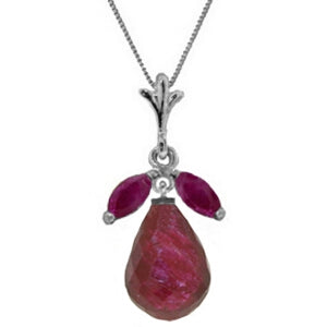 9.3 Carat 14K Solid White Gold About To Happen Ruby Necklace