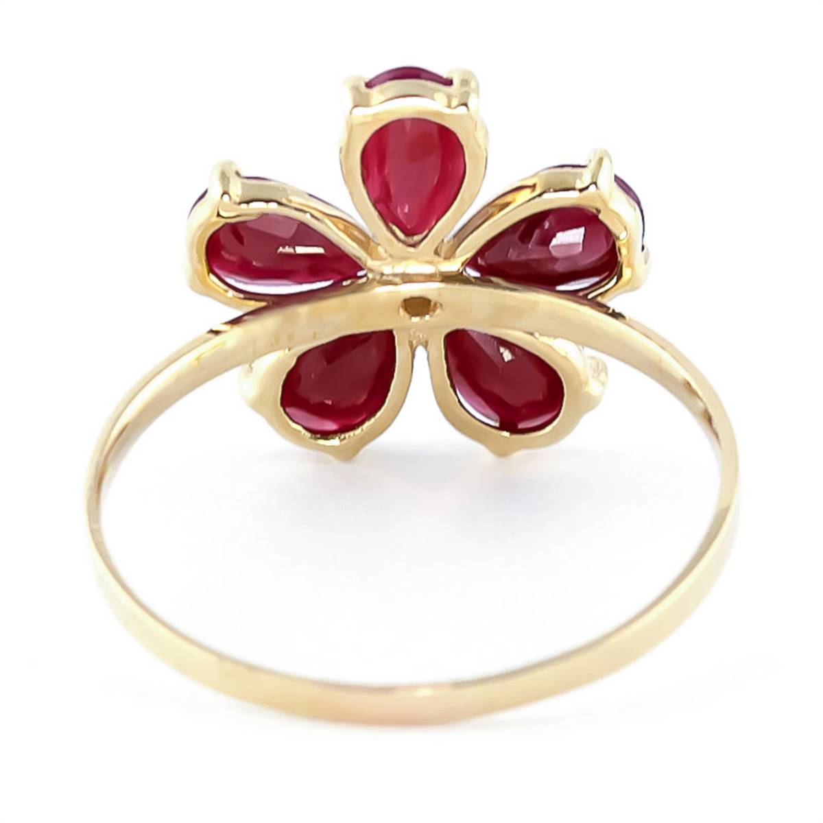 2.22 Carat 14K Solid Yellow Gold Fits Like A Glove Ruby Diamond Ring