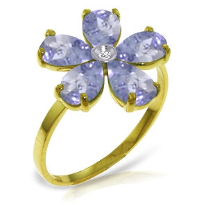 2.22 Carat 14K Solid Yellow Gold A Thing Occurred Tanzanite Diamond Ring