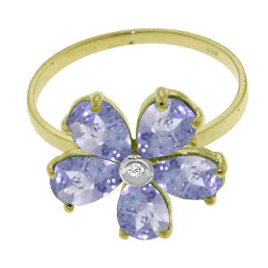2.22 Carat 14K Solid Yellow Gold A Thing Occurred Tanzanite Diamond Ring