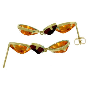 13 Carat 14K Solid Yellow Gold Alexandra Citrine Garnet Earrings