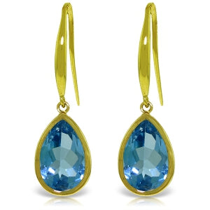 5 Carat 14K Solid Yellow Gold Unstoppable Blue Topaz Earrings