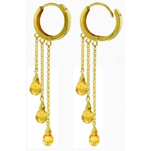 4.8 Carat 14K Solid Yellow Gold Paris Citrine Earrings
