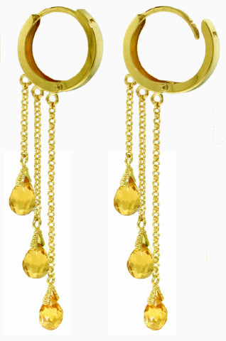 4.8 Carat 14K Solid Yellow Gold Paris Citrine Earrings