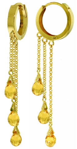 4.8 Carat 14K Solid White Gold Leverage Citrine Earrings
