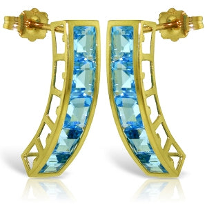 4.5 Carat 14K Solid Yellow Gold Valerie Blue Topaz Earrings