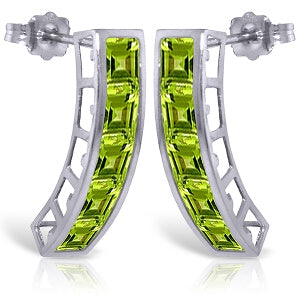 4.5 Carat 14K Solid White Gold Passionate Longing Peridot Earrings