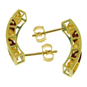 4.5 Carat 14K Solid Yellow Gold Earrings Natural Citrine Garnet