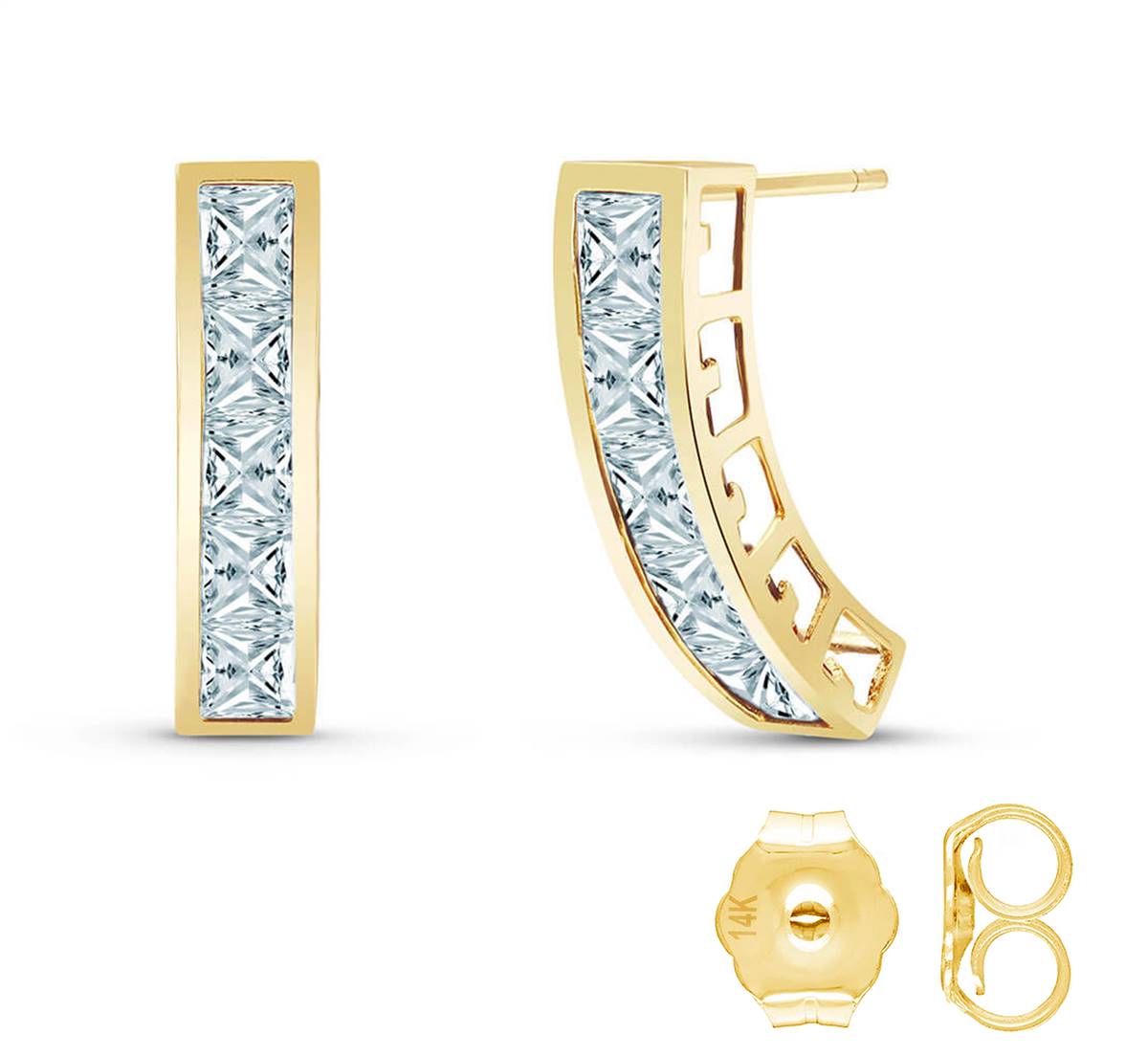 4.5 Carat 14K Solid Yellow Gold Valerie Aquamarine Earrings